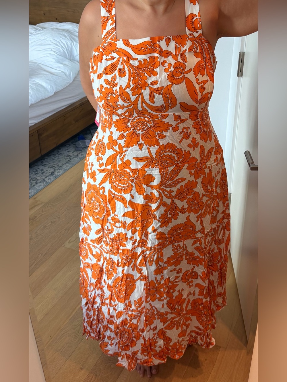 Vince Camuto  Orange Floral Maxi Sundress